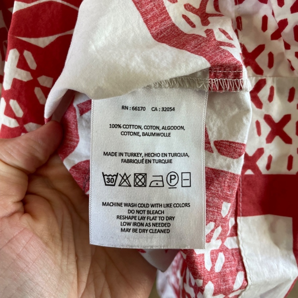 Maeve Anthropologie Red Patchwork Empire 100% cotton Waist Shirt Dress S small - Picture 7 of 10